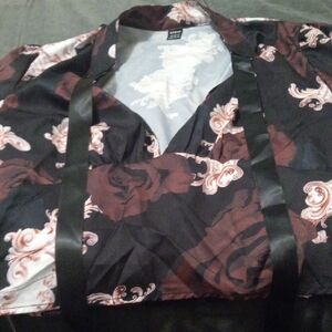 Floral Black Puff Sleeve Top